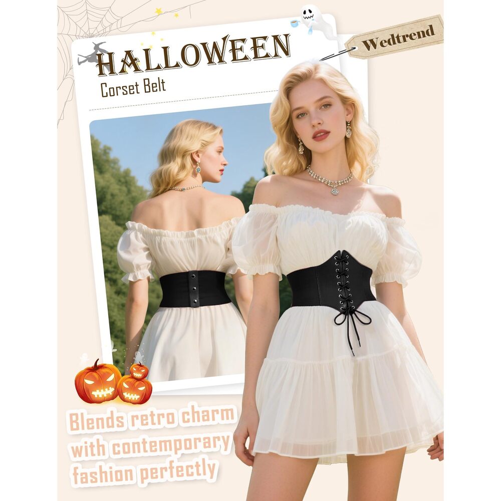 4881 Women's Pirate Corsets High Waist Underbust Corset Lace-up Wide - Picture 2 of 6
